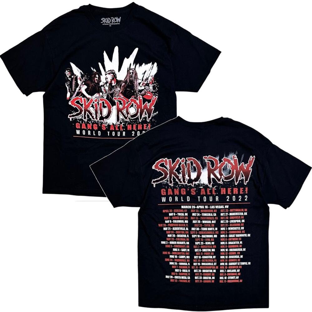 Skid Row Men's T-Shirt World Tour 2022 Concert Official Merchandise Tee